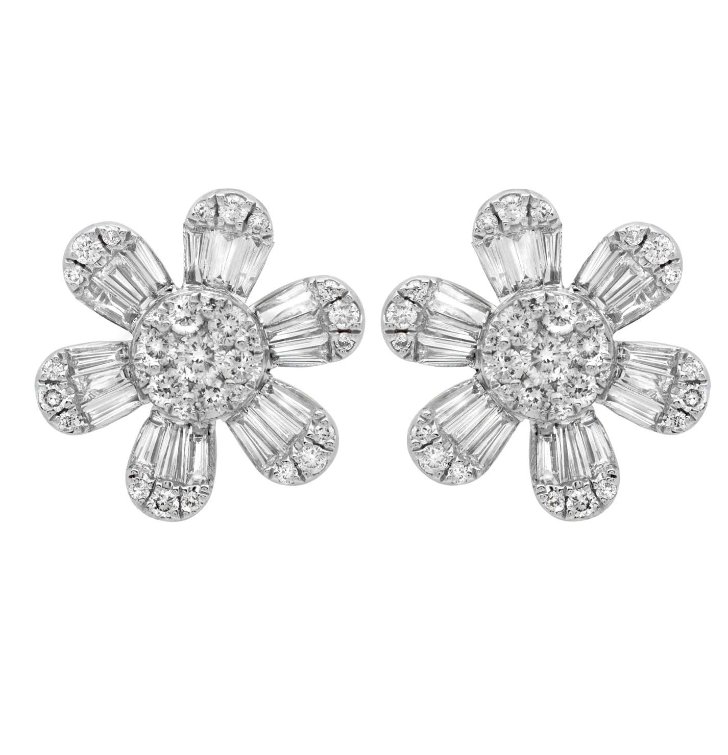 18k White Gold 3.30ct Diamond Stud Earrings – V50916