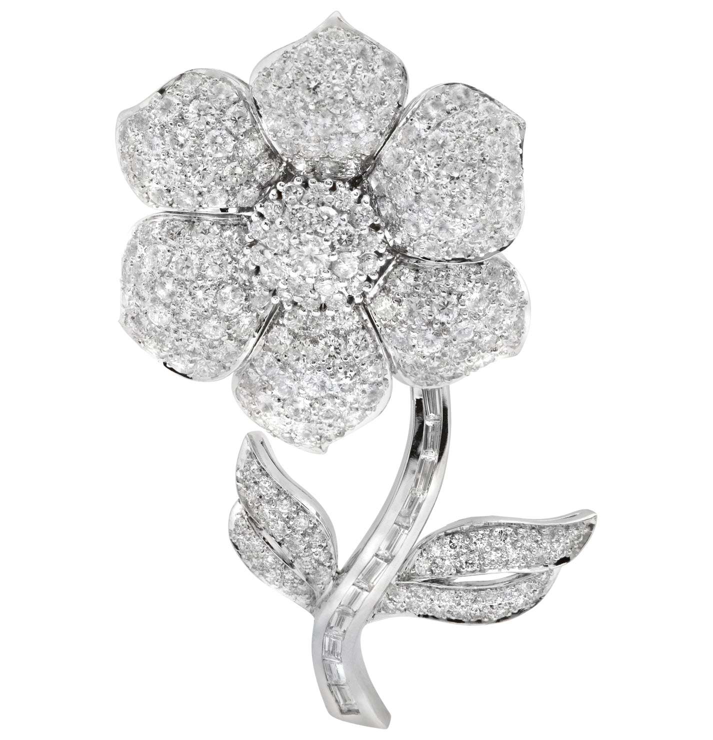 18k White Gold Diamond Broch -V51175