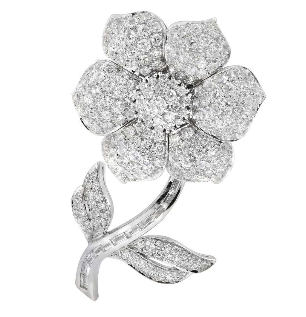18k White Gold Diamond Broch -V51175