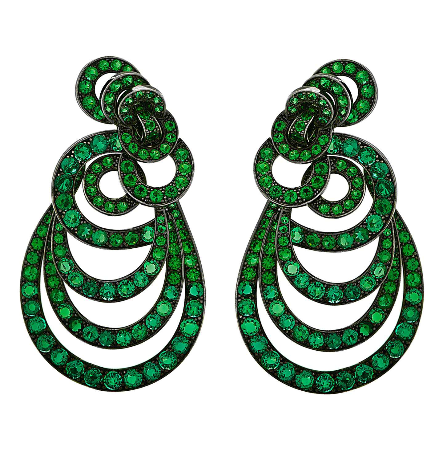 18 Carat Emerald Gypsy Style Earrings -V30162-1