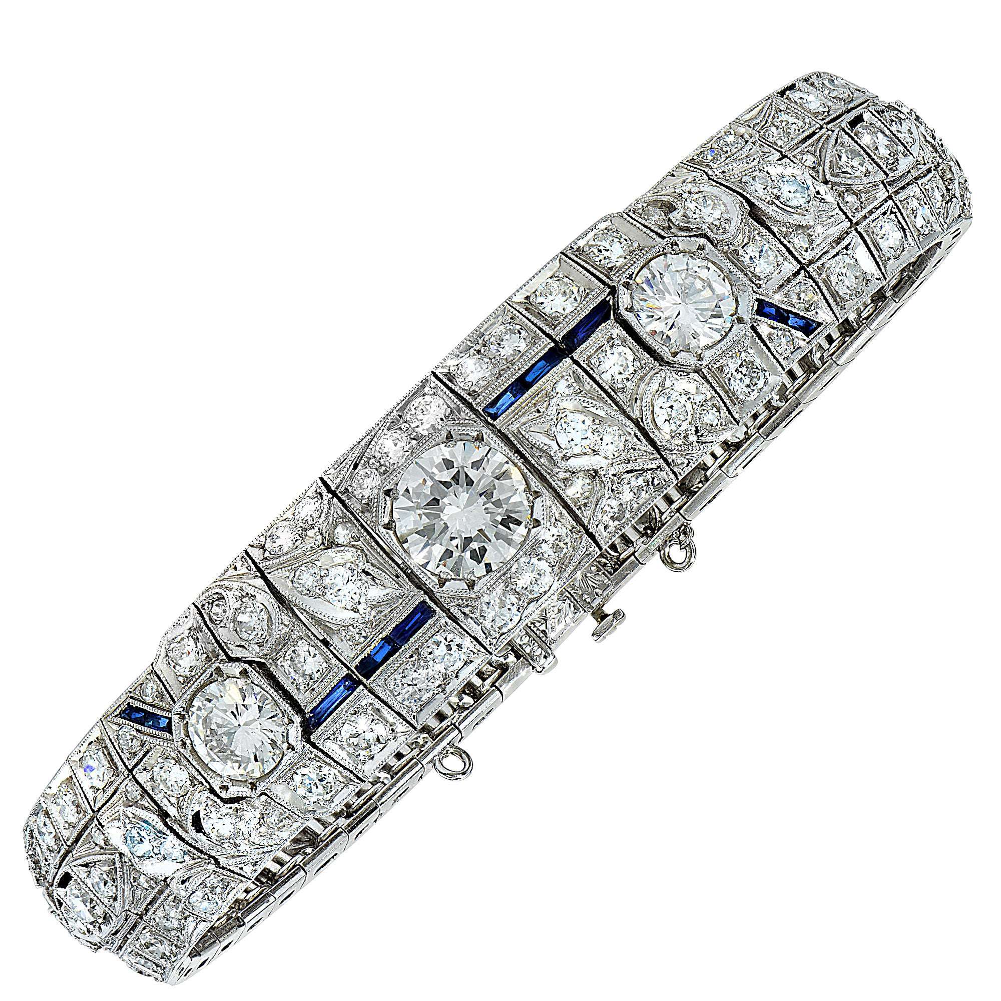 Elegant 12ct Diamond and Sapphire Bracelet - V11687-1