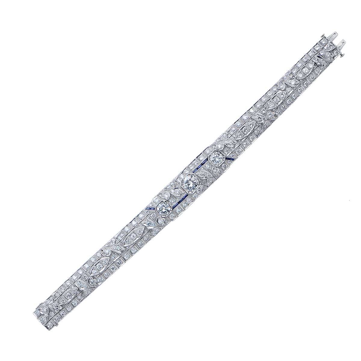 Elegant 12ct Diamond and Sapphire Bracelet - V11687-1