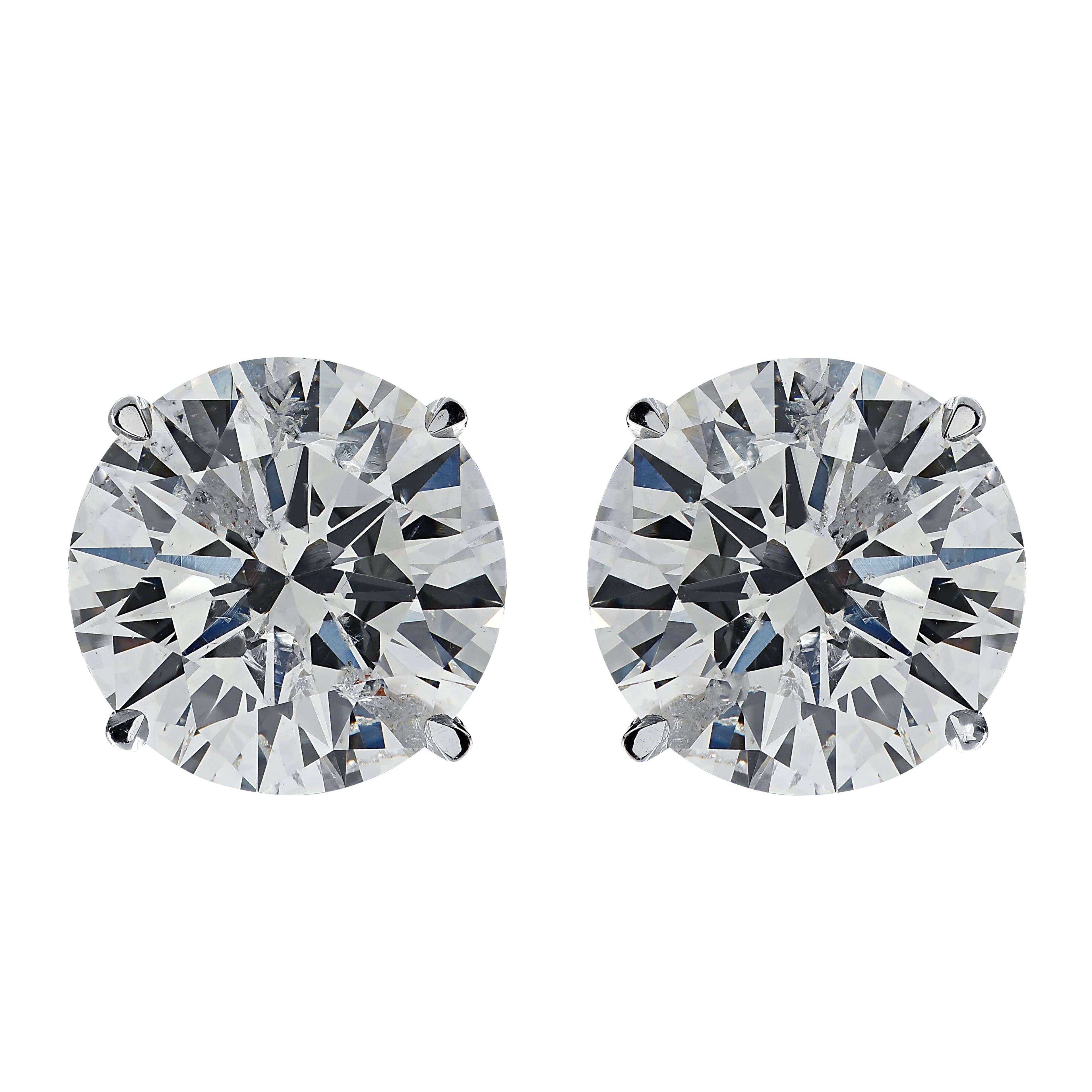 Vivid Diamonds GIA Certified 3.04 Carat Diamond Stud Earrings -V17155-1
