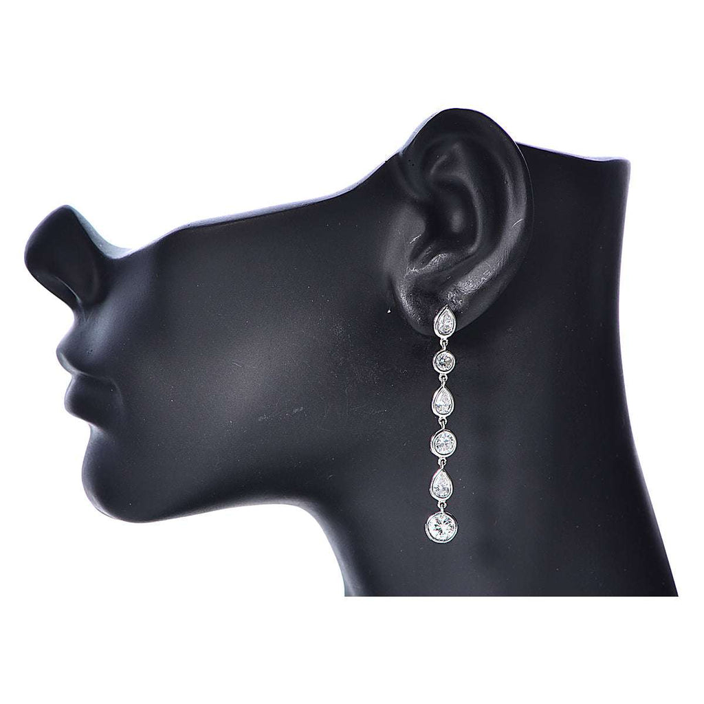 6.52 Carat Diamond Dangle Earrings- V30539-1
