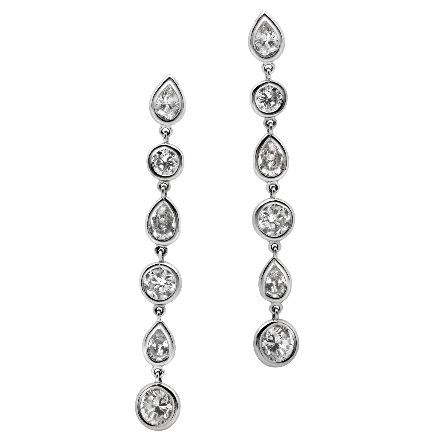 6.52 Carat Diamond Dangle Earrings- V30539-1