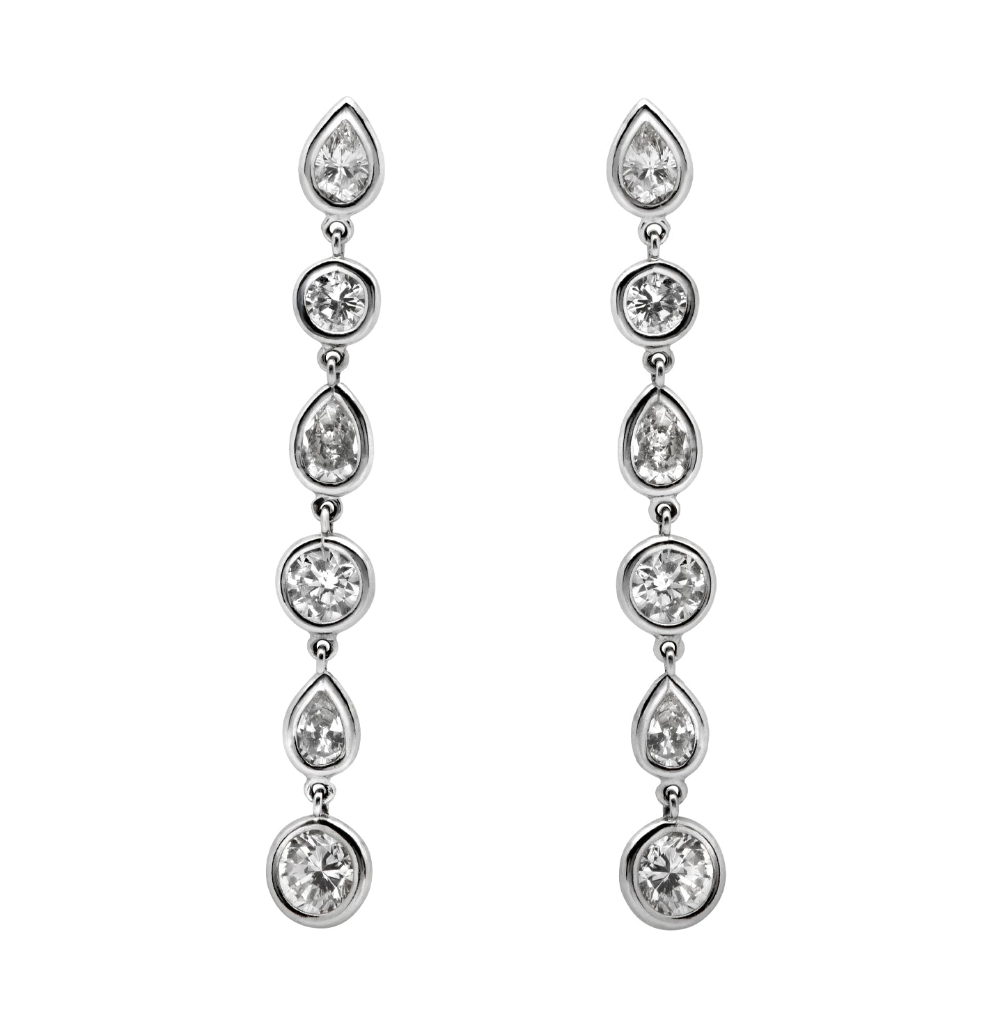 6.52 Carat Diamond Dangle Earrings- V30539-1