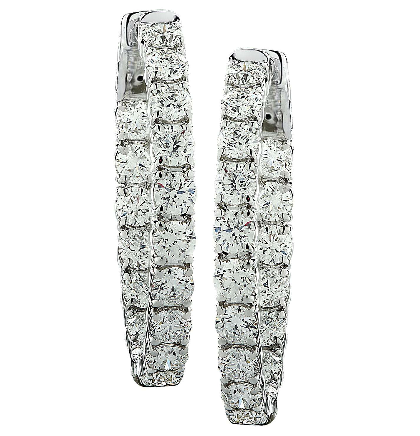 Vivid Diamonds 6.27 Carat Diamond In And Out Hoop Earrings - V34064-1