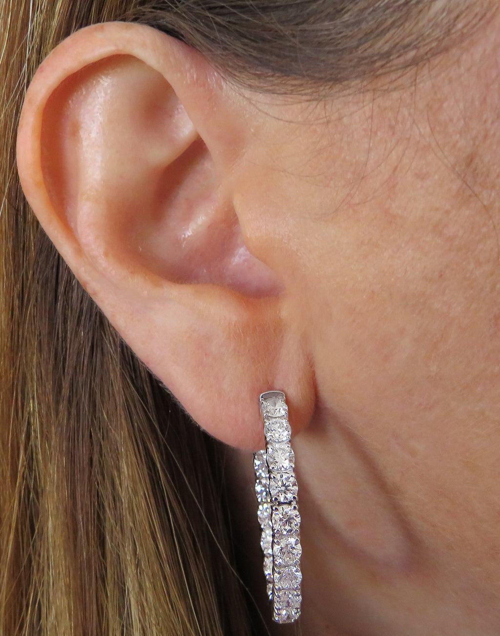 Vivid Diamonds 6.27 Carat Diamond In And Out Hoop Earrings - V34064-1