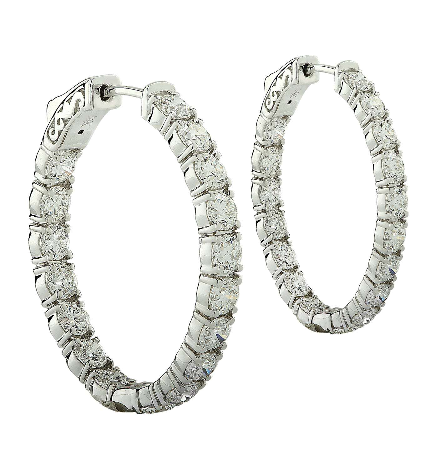 Vivid Diamonds 6.27 Carat Diamond In And Out Hoop Earrings - V34064-1
