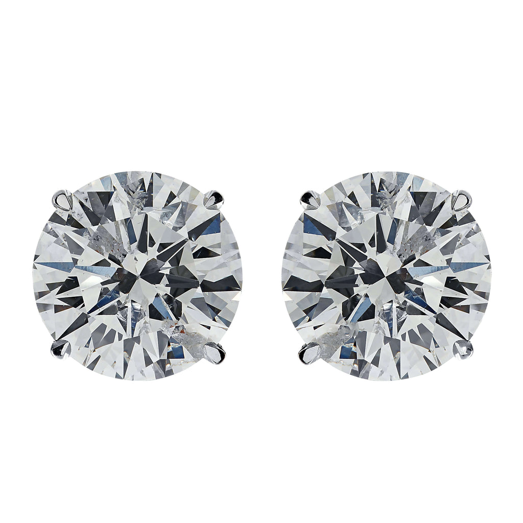 Vivid Diamonds GIA Certified 4.05 Carat Diamond Solitaire Stud Earrings -V2871-1