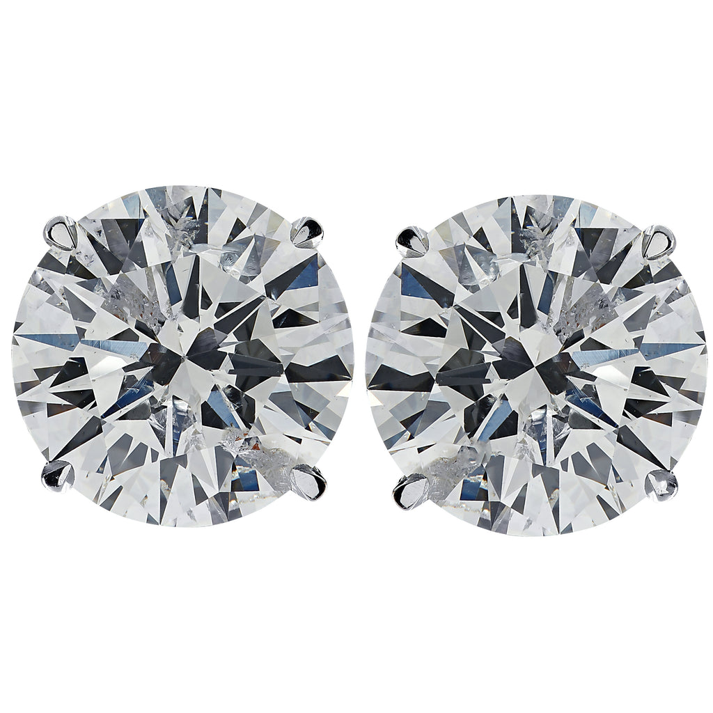 Vivid Diamonds GIA Certified 3.75 Carat Diamond Stud Earrings – SKU V43384-1