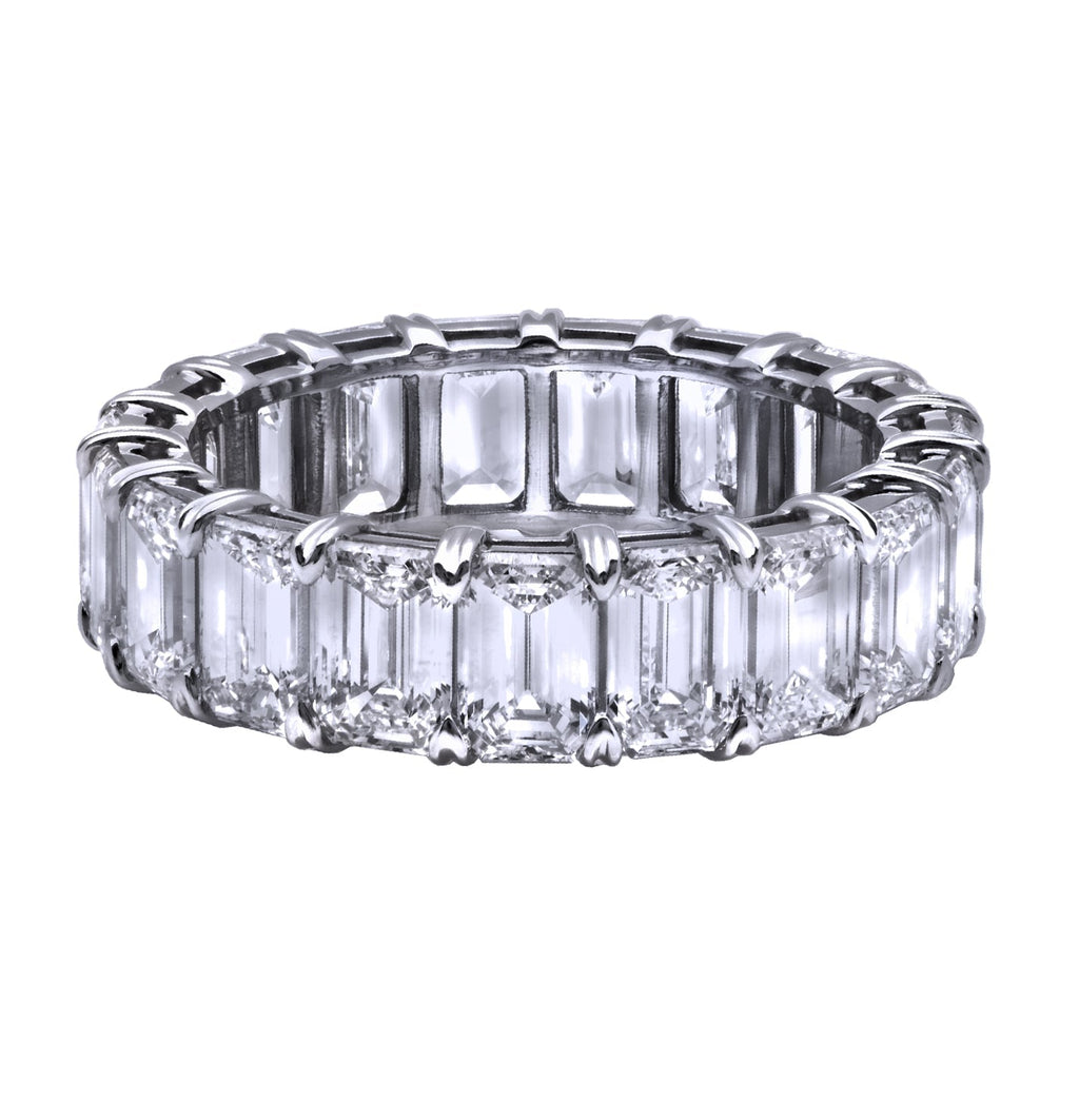 Platinum 6.03ct Emerald-Cut Diamond Wedding Band – V37022-1