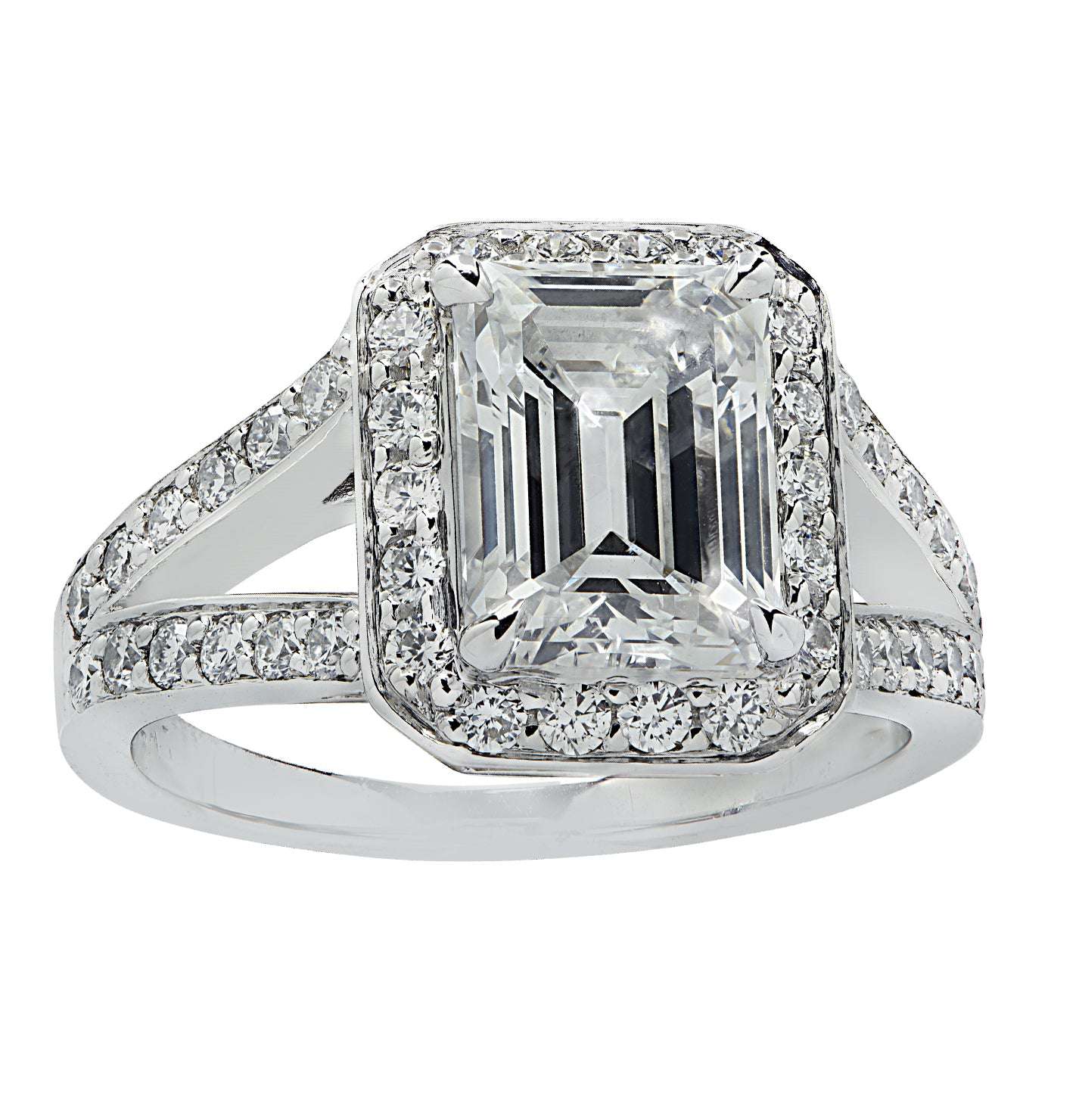Vivid Diamonds GIA Certified 2.14 Carat Diamond Halo Engagement Ring -V41145-1