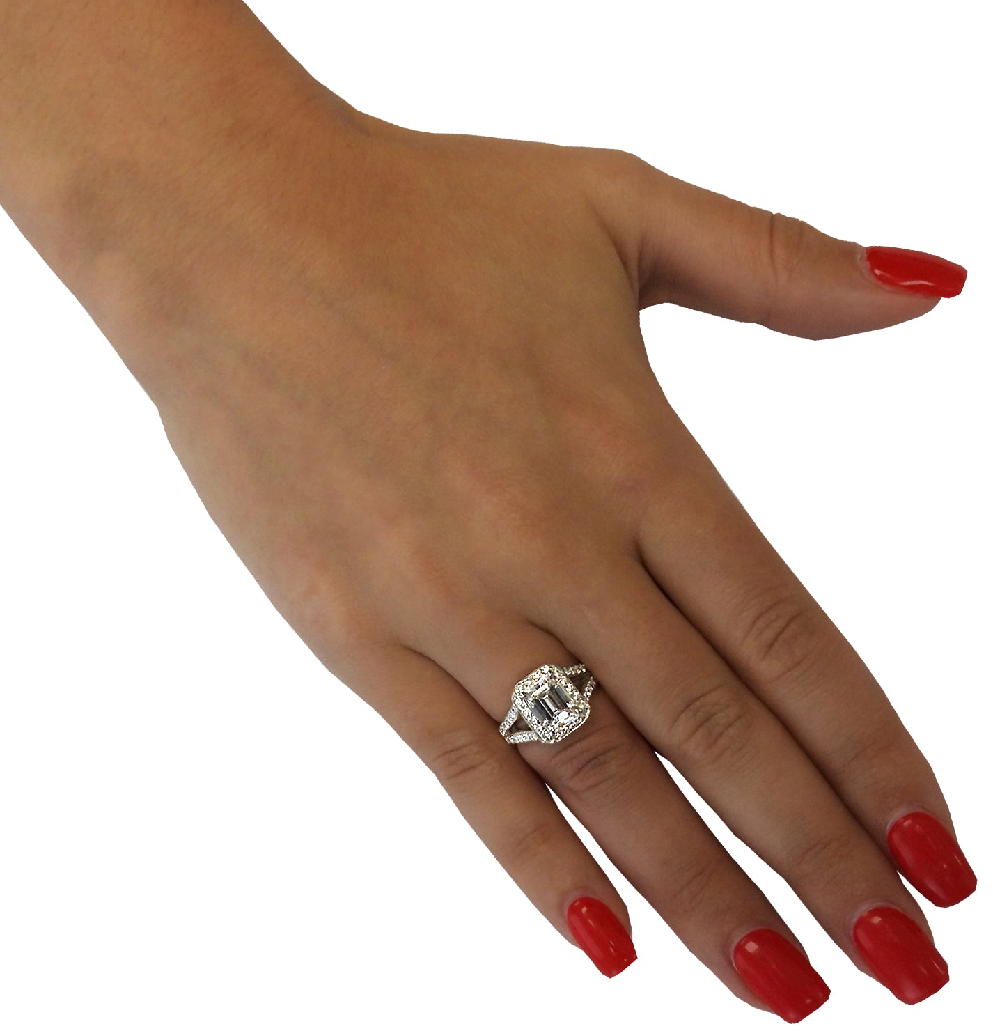 Vivid Diamonds GIA Certified 2.14 Carat Diamond Halo Engagement Ring -V41145-1