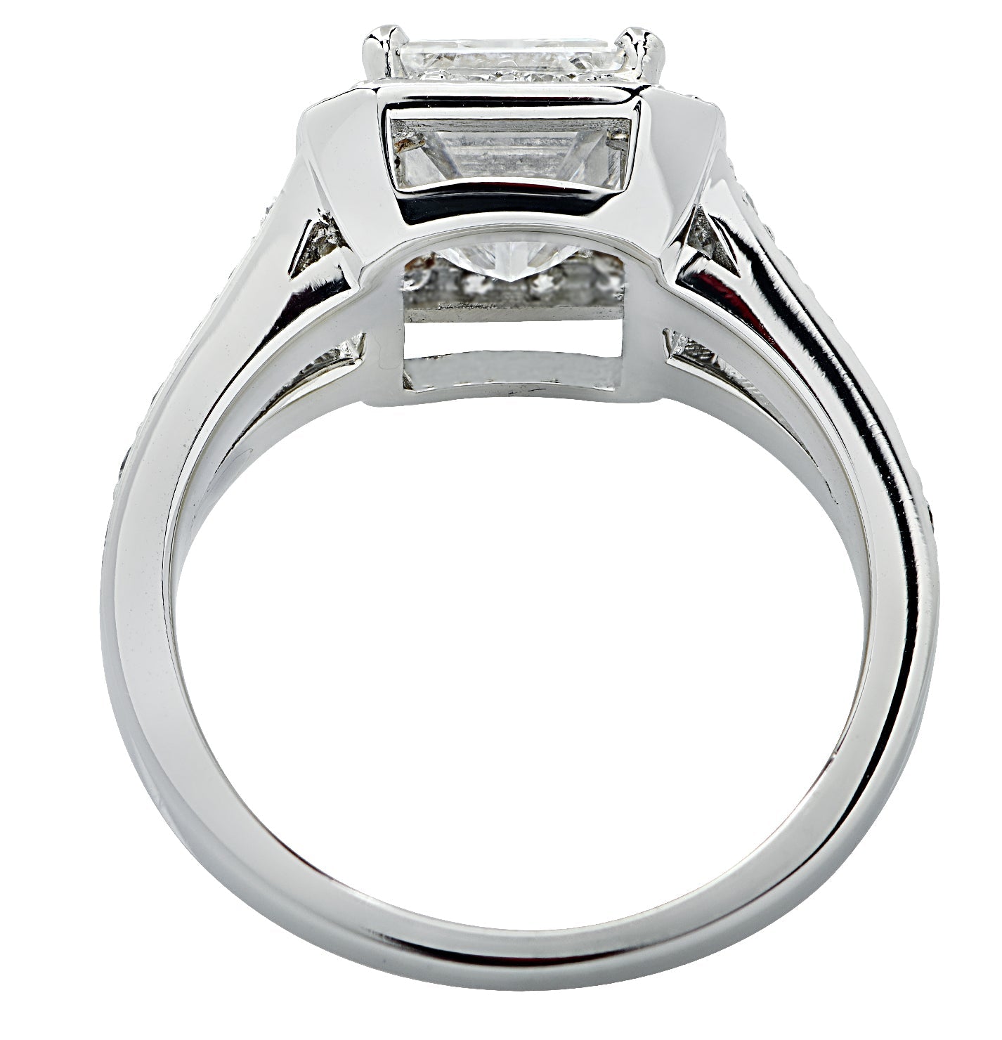 Vivid Diamonds GIA Certified 2.14 Carat Diamond Halo Engagement Ring -V41145-1