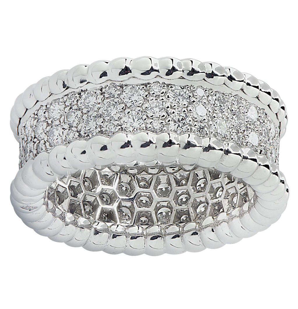 Van Cleef & Arpels Perlee Diamond 3 row Pave Band -V39375-1
