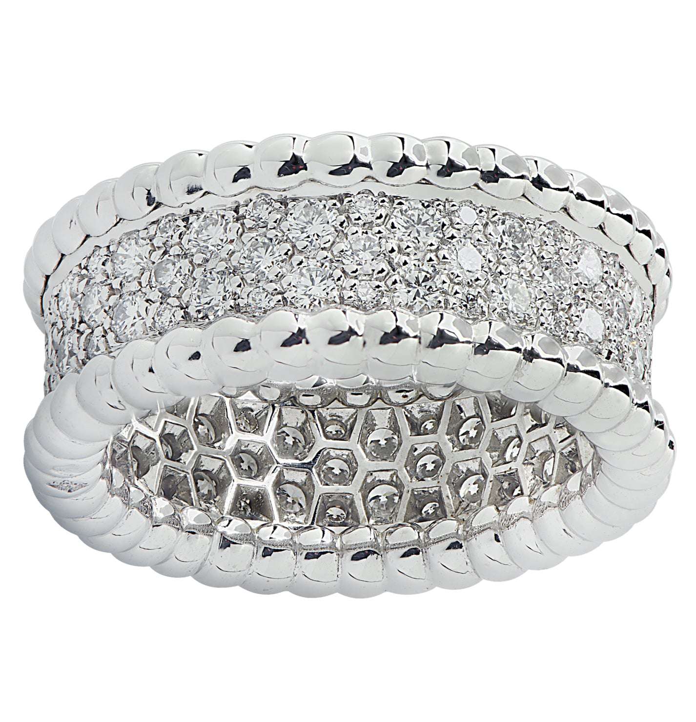 Van Cleef & Arpels Perlee Diamond 3 row Pave Band -V39375-1