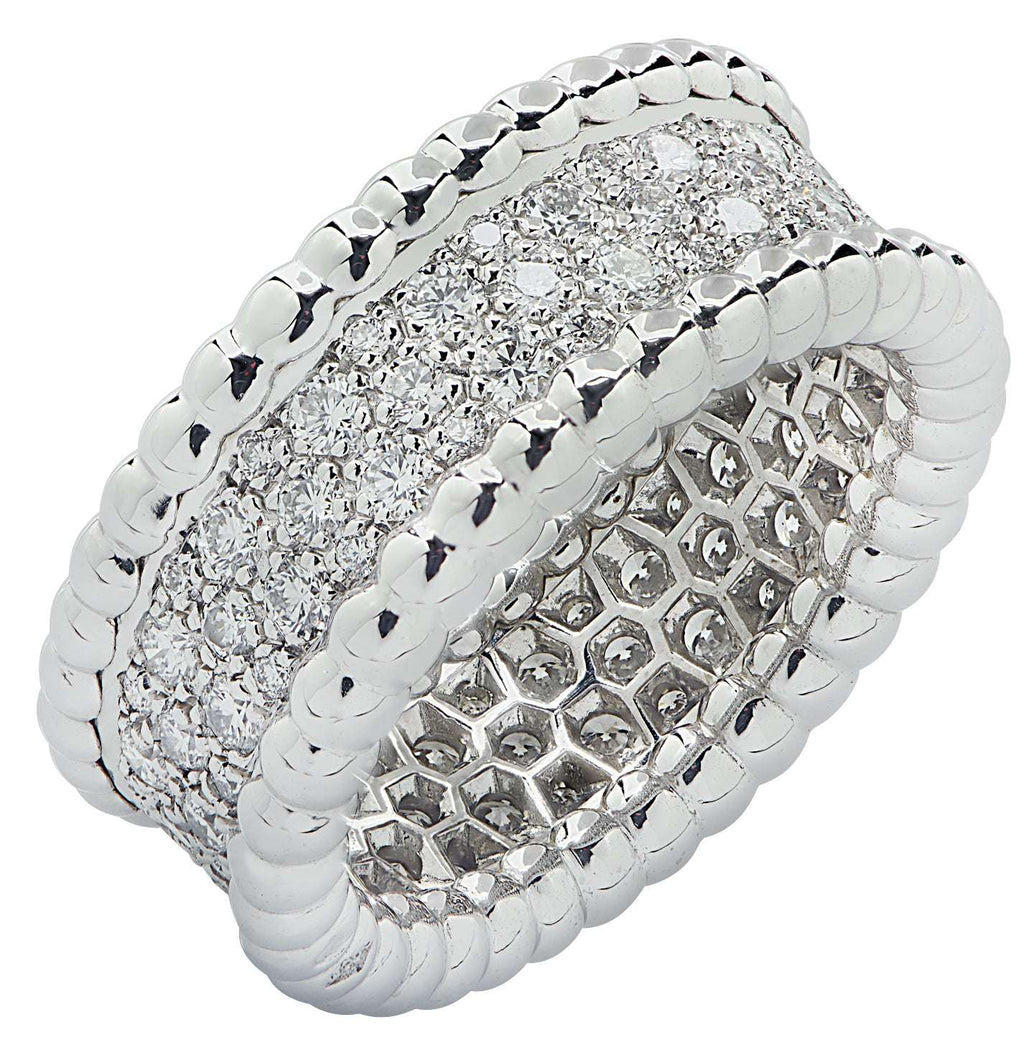 Van Cleef & Arpels Perlee Diamond 3 row Pave Band -V39375-1