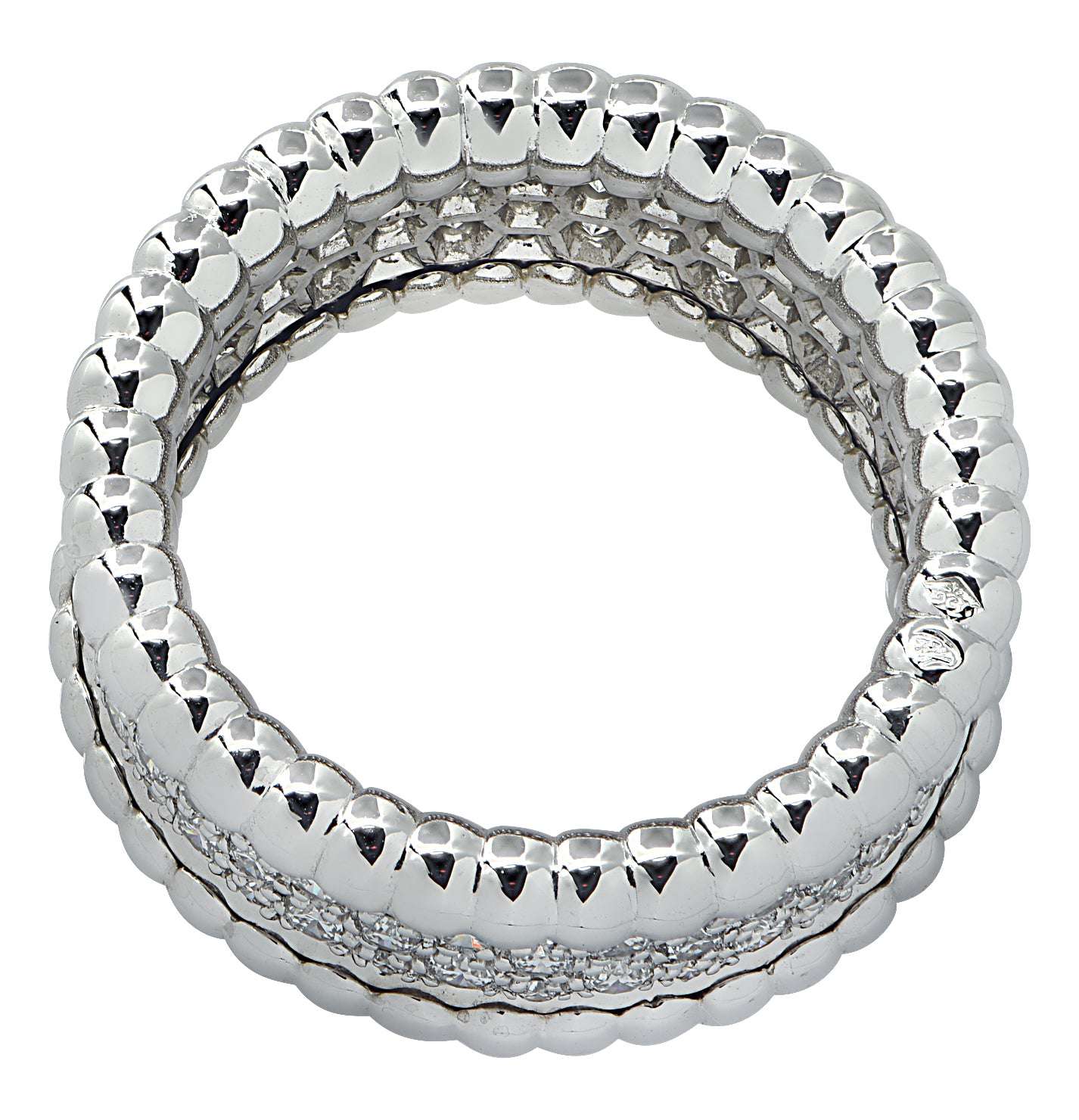 Van Cleef & Arpels Perlee Diamond 3 row Pave Band -V39375-1