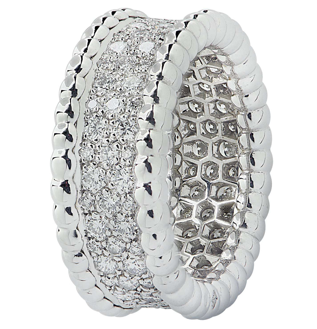 Van Cleef & Arpels Perlee Diamond 3 row Pave Band -V39375-1