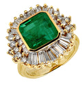 Colombian Emerald & Diamond Cocktail Ring in 18K Yellow Gold – 4.75ct Emerald, 1.50ct Diamonds – V48941-1