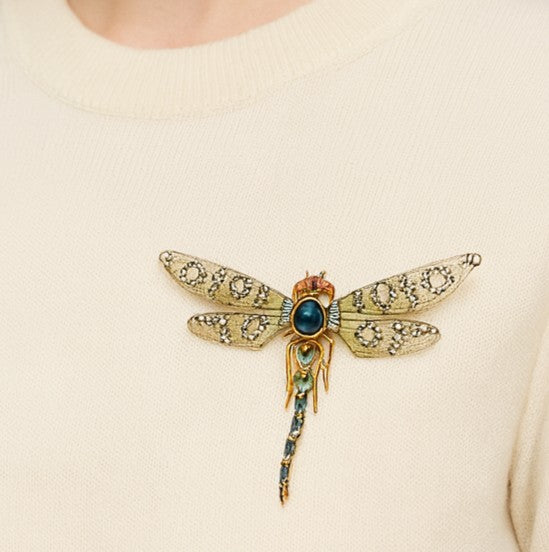 18k Yellow Gold Dragonfly Brooch -V51223