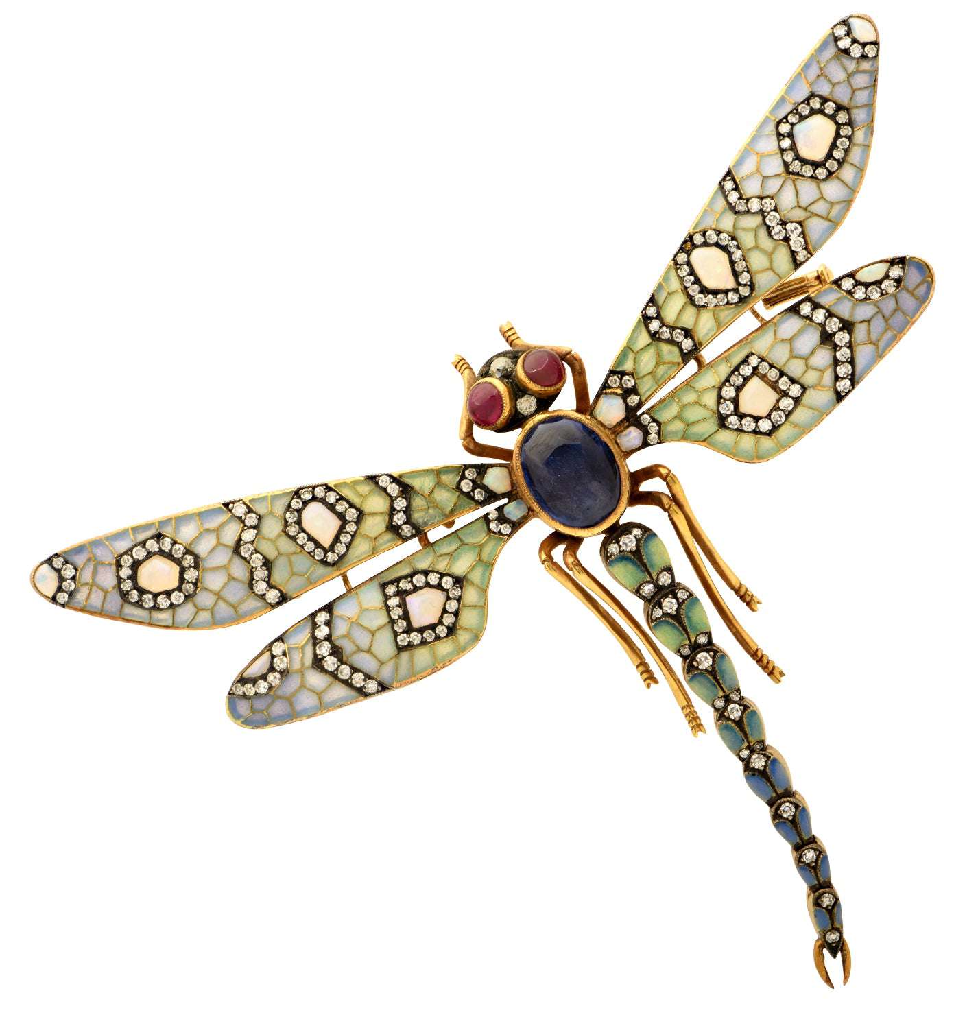 18k Yellow Gold Dragonfly Brooch -V51223