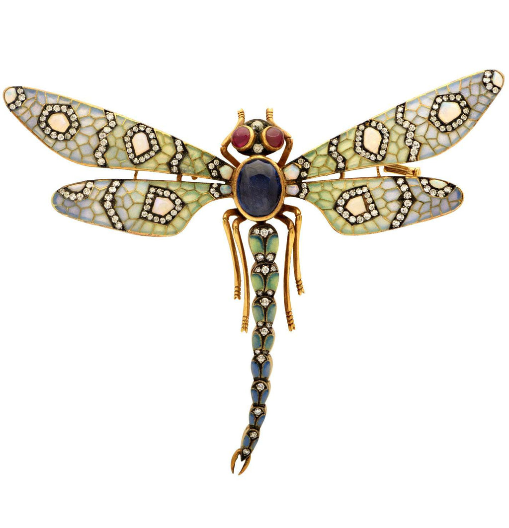 18k Yellow Gold Dragonfly Brooch -V51223