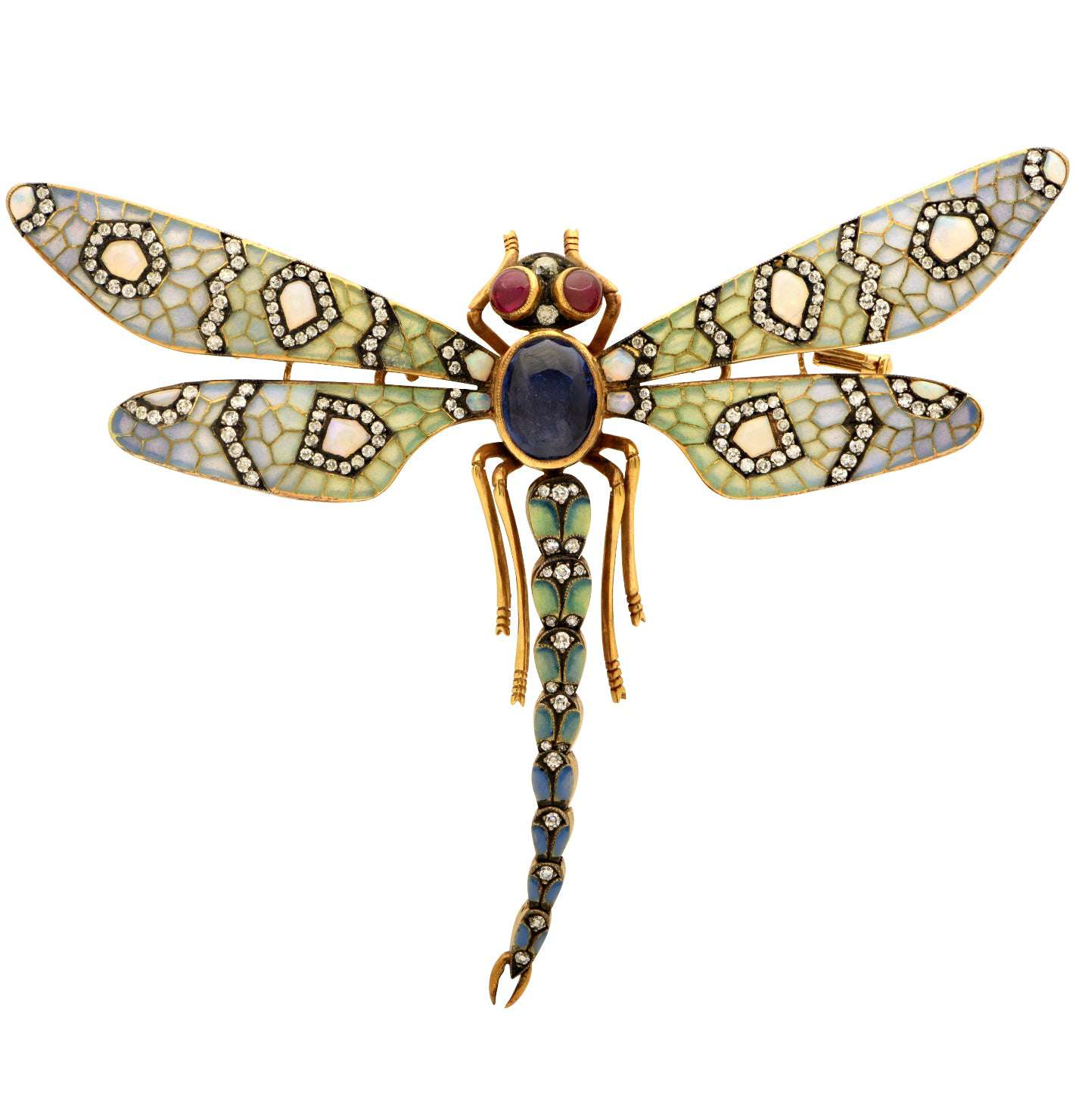 18k Yellow Gold Dragonfly Brooch -V51223