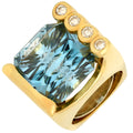 22ct Rectangular Modified Brilliant Cut Aquamarine Ring -V51225